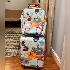 Parfois Colorful Map Print Luggage Set
